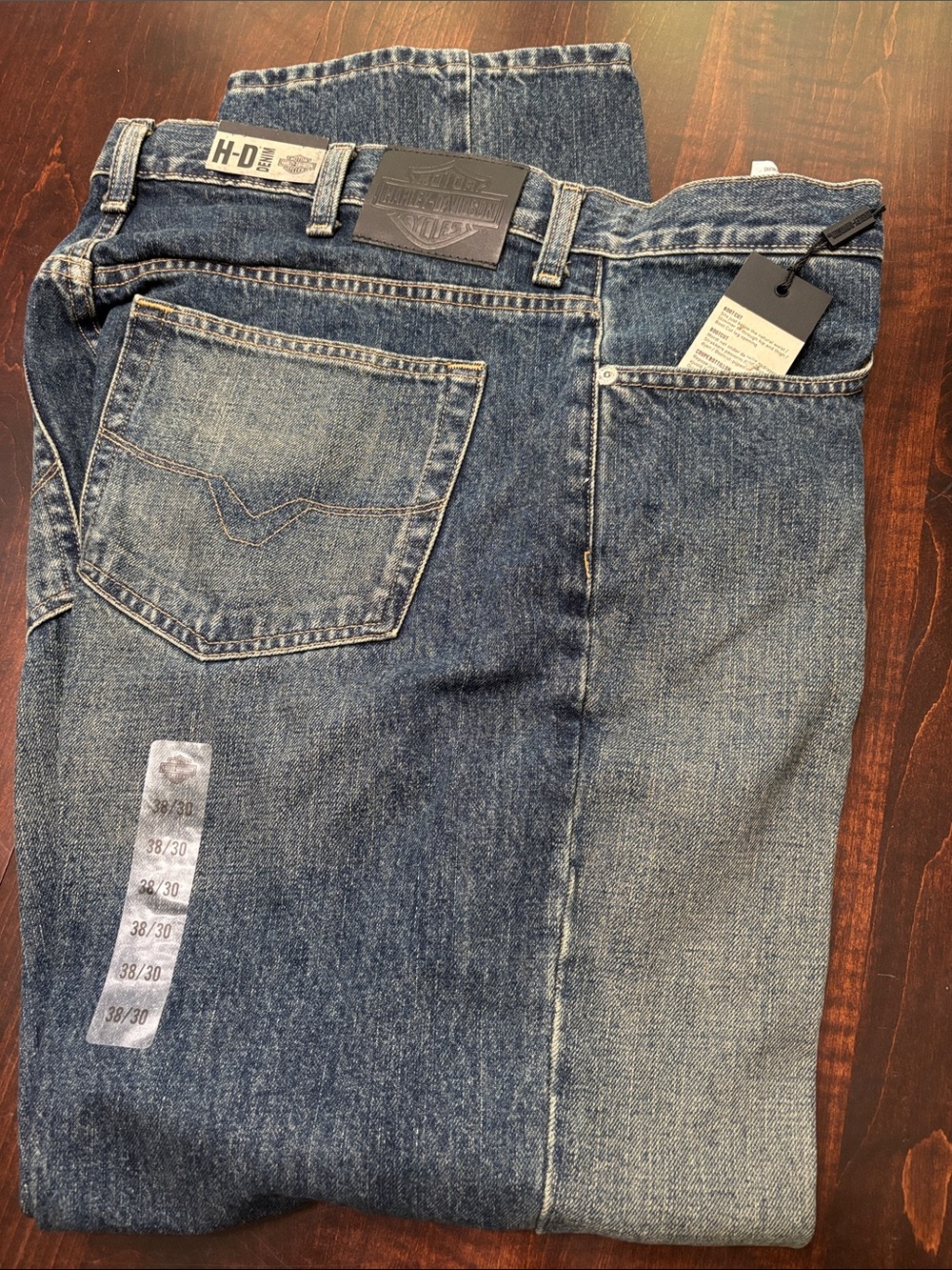 Harley-Davidson Two-Tone Blue boot cut Jeans 38x30 nwt